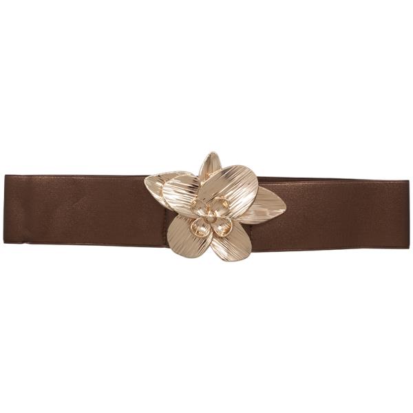 TEXTURED METAL FLOWER ELASTIC BELT