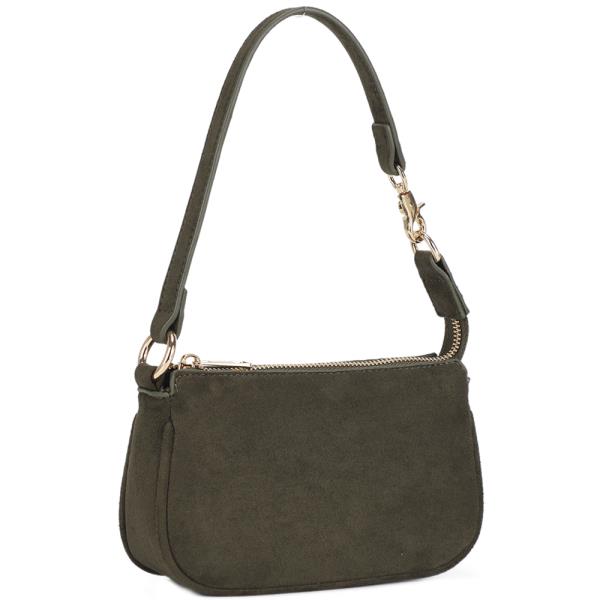 CHIC SUEDE TEXTURED SHOULDER BAG