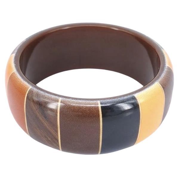 MULTI PANEL WIDE BANGLE BRACELET