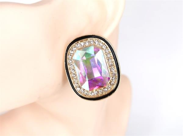 WIDE RHINESTONE STATEMENT EARRING