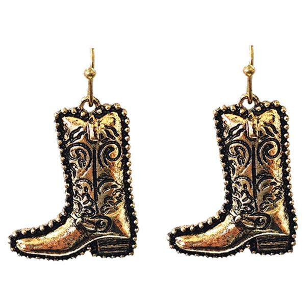 WESTERN COWBOY BOOT DANGLE EARRING