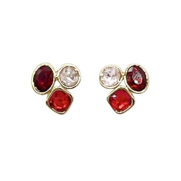 CRYSTAL STONE CLUSTER STUD EARRING