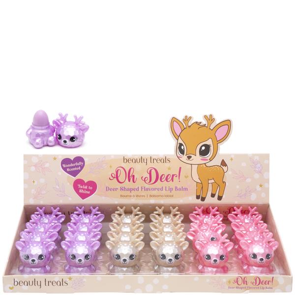 BEAUTY TREATS OH DEER SHAPED FLAVORED LIP BALM (24 UNITS)