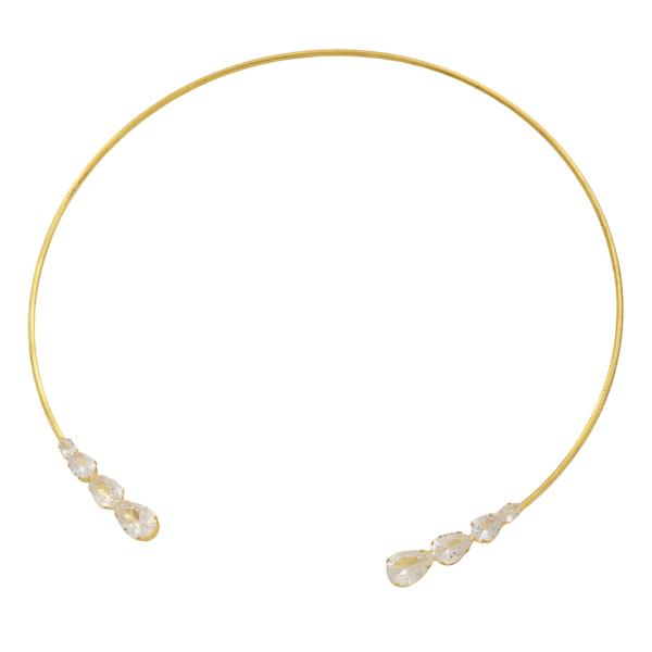 SDJ CRYSTAL ACCENTS OPEN CHOKER NECKLACE