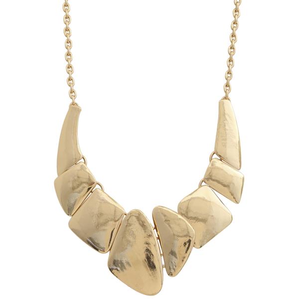 SDJ ASYMMETRICAL PLATES STATEMENT LINK CHAIN NECKLACE