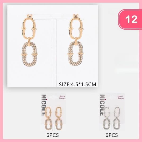 RHINESTONE DANGLE HAIR CLAW CLIP (12 UNITS)