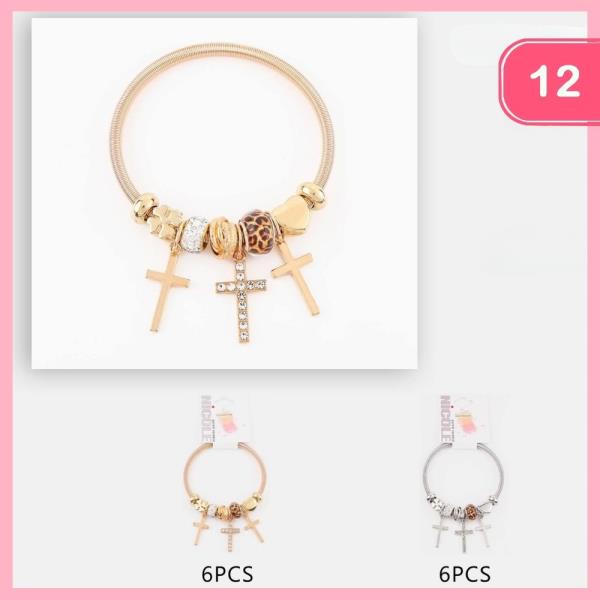 CROSS CHARM BRACELET (12 UNITS)