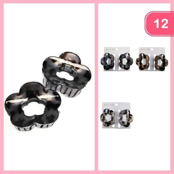 FLOWER HAIR CLAW CLIPS (12 UNITS)