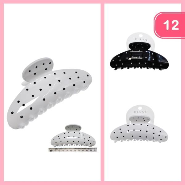 POLKA DOT HAIR CLAW CLIP (12 UNITS)