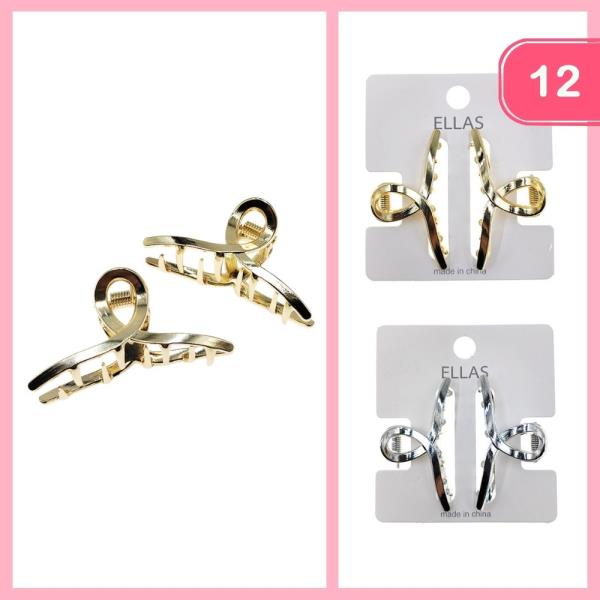 METAL HAIR CLAW CLIP (12 UNITS)