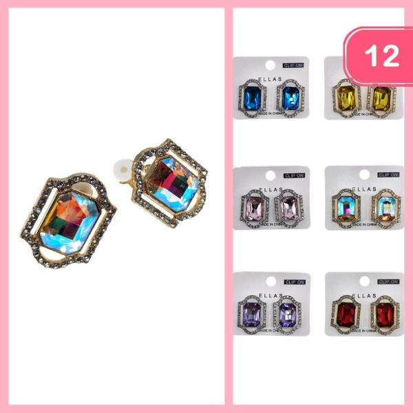 RHINESTONE POST EARRING (12 UNITS)