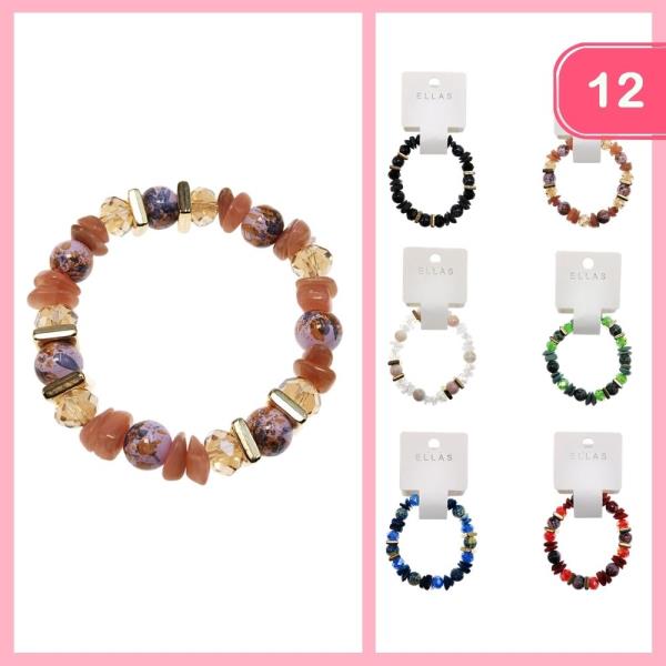 BEADED STRETCH BRACELET (12 UNITS)