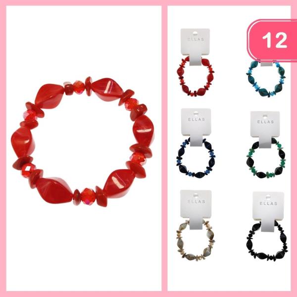 BEADED STRETCH BRACELET (12 UNITS)