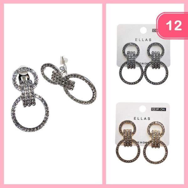 RHINESTONE LINKED DROP POST EARRING (12 UNITS)
