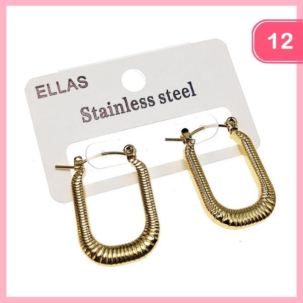 STAINLESS STEEL HOOP EARRING (12 UNITS)