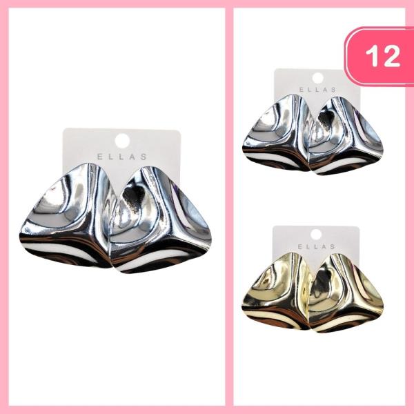 TEXTURED POST EARRING (12 UNITS)