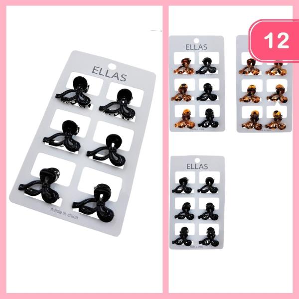 MINI BOW HAIR CLAW CLIPS (12 UNITS)