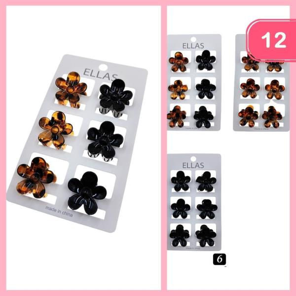 MINI FLOWER HAIR CLAW CLIPS (12 UNITS)
