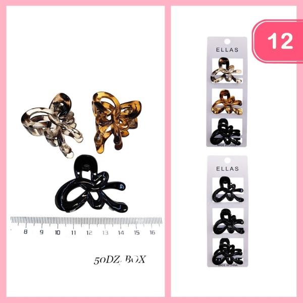 BUTTERFLY HAIR CLAW CLIPS (12 UNITS)