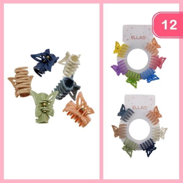 BUTTERFLY HAIR CLAW CLIPS (12 UNITS)