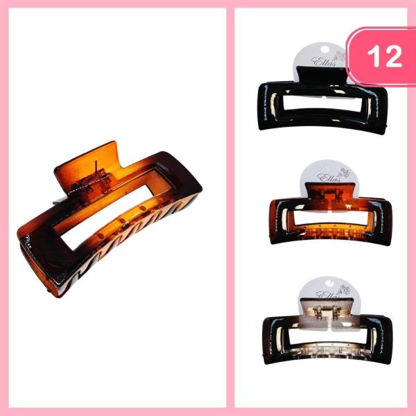 MIXED TWO TONE HAIR CLAW CLIP (12 UNITS)
