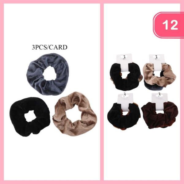 VELVET HAIR SCRUNCHIE (12 UNITS)