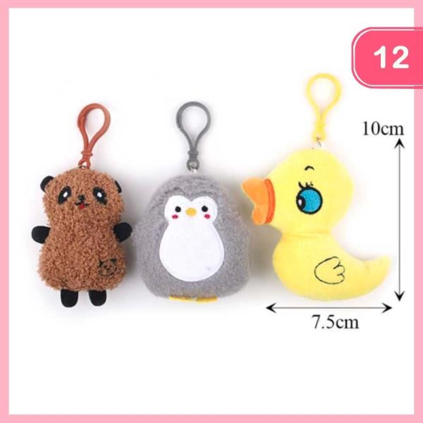 SMALL ANIMAL PLUSH KEYCHAIN (12 UNITS)