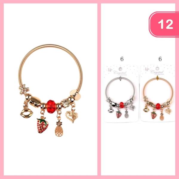 FRUIT HEART LIPS CHRAM BRACELET (12 UNITS)