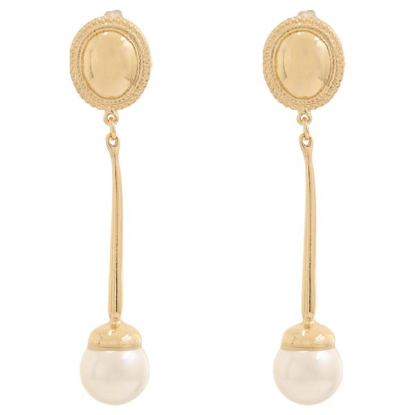 SDJ OVAL LONG DROP PEARL EARRING