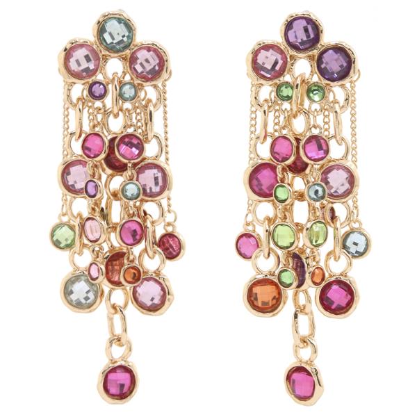 SDJ MULTI TIERED CRYSTAL TASSEL DROP EARRING