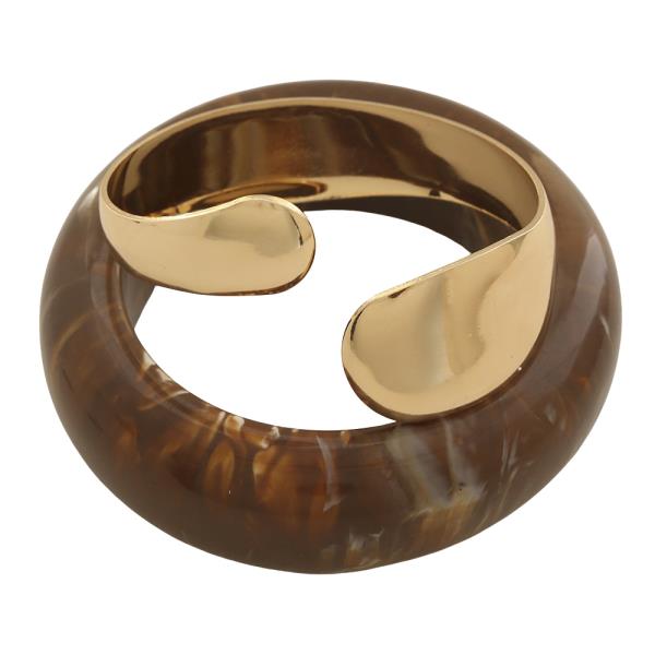 SDJ RESIN BANGLE METAL CUFF BRACELET SET