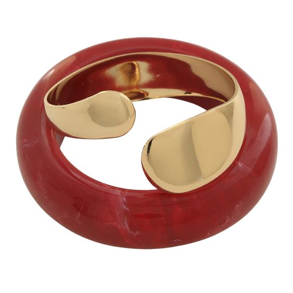 SDJ RESIN BANGLE METAL CUFF BRACELET SET