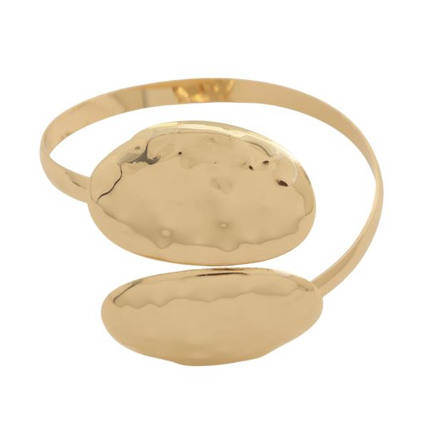 SDJ ASYMMETRICAL HAMMERED OPEN CUFF BRACELET