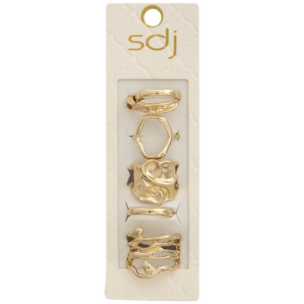 SDJ IRREGULAR GEOMETRIC MIX ASSORTED MULTI RING SET