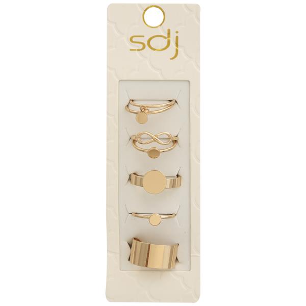 SDJ GEOMETRIC DELICATE DESIGN MIX ASSORTED MULTI RING SET