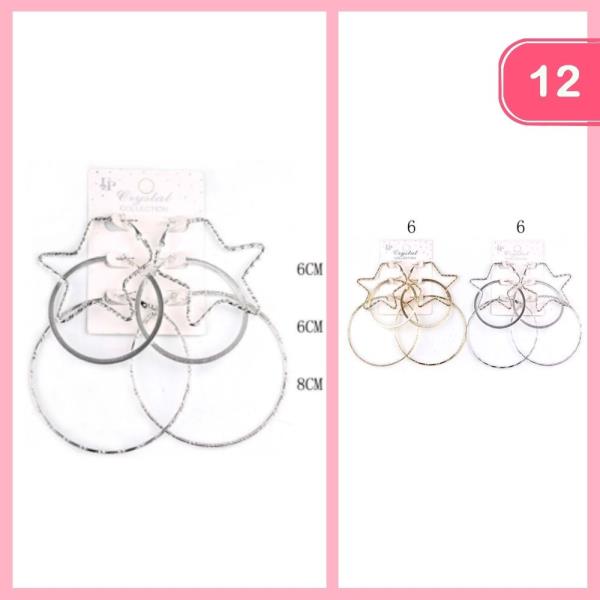 MIXED HOOP EARRING (12 UNITS)