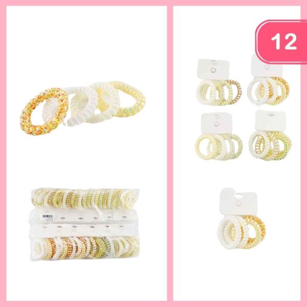 MIXED SPIRAL HAIR TIES (12 UNITS)