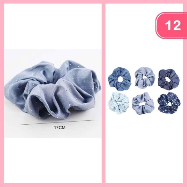 DENIM LIKE HAIR SCRUNCHIE (12 UNITS)