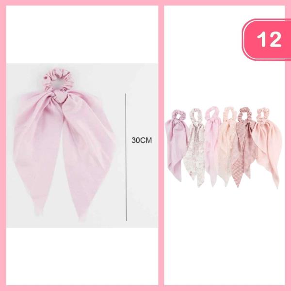 NEUTRAL LONG TAIL HAIR SCRUNCHIE (12 UNITS)